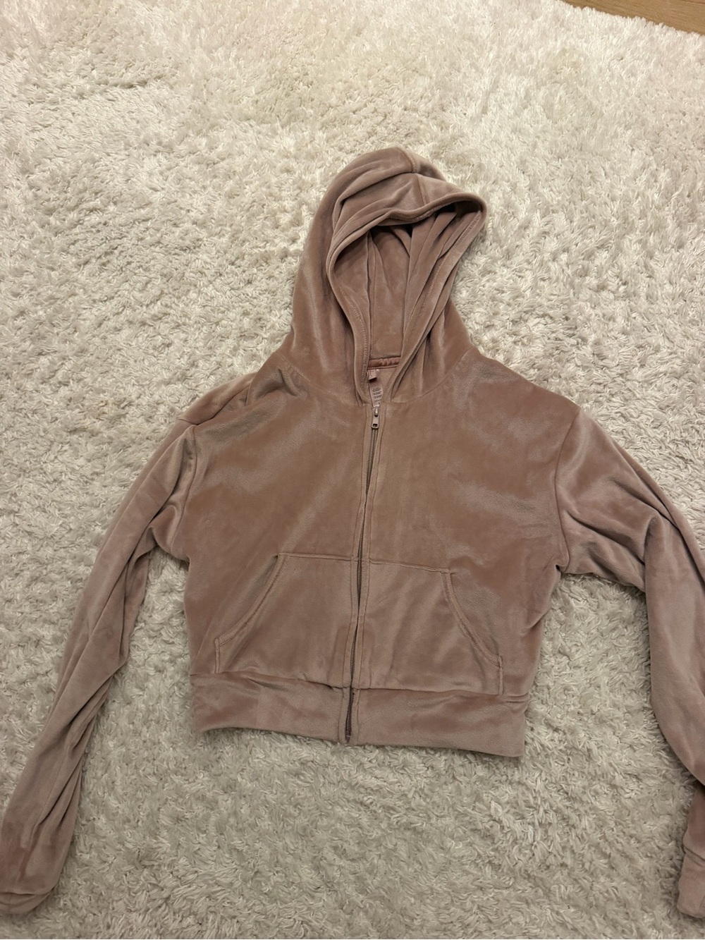 Skims Velour Hoodie Jacket - Dusty Rose Zip-Up